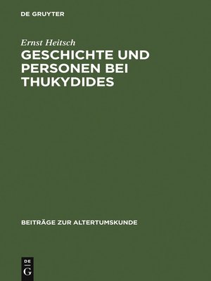 cover image of Geschichte und Personen bei Thukydides